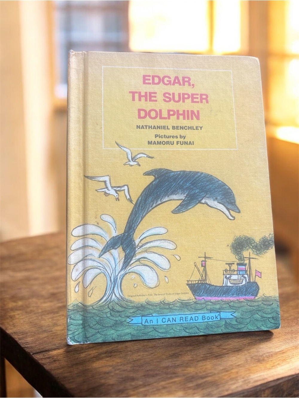 Vintage 1970s Edgar, The Super Dolphin Hardcover Book - Yellow Cover